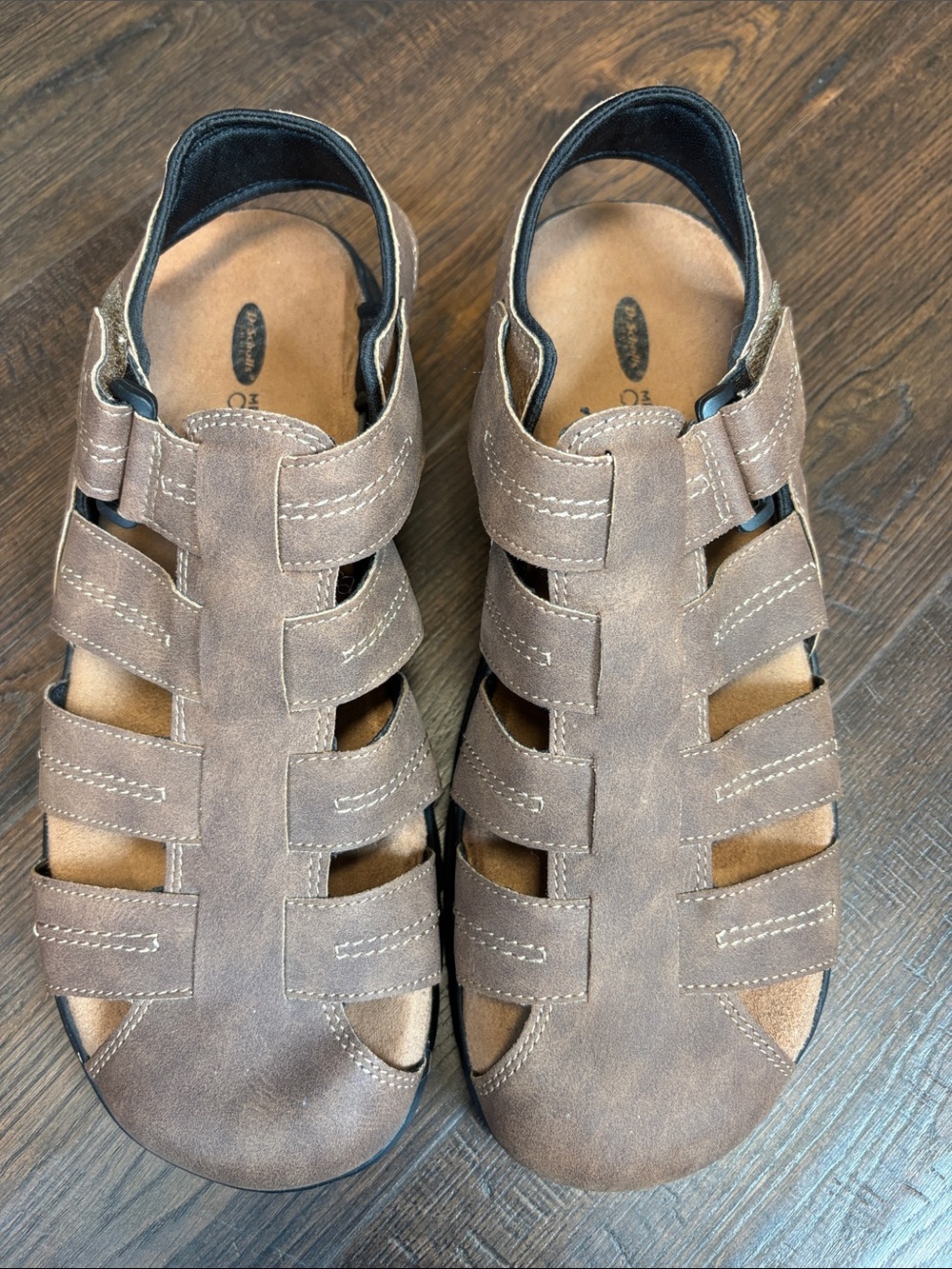Dr. Schools Candid Fisherman Memory foam Open-Weave Men’s size 10 Sandals Brown